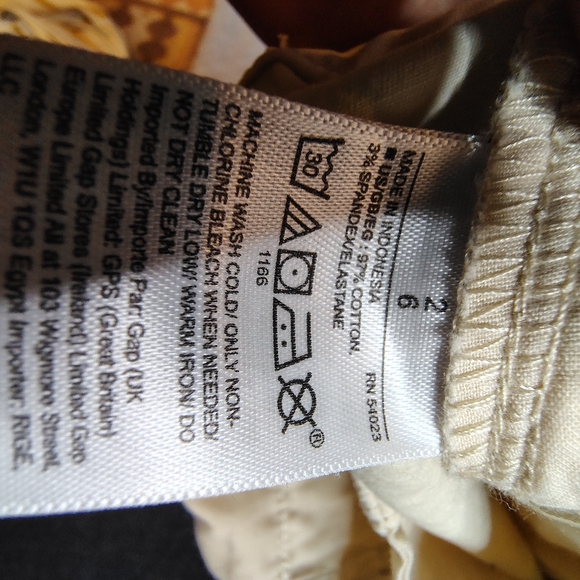 Gap Chino Pants Womens Size 28x28 French Vanilla Embellished Colorblock Trim Y2K - Picture 8 of 13